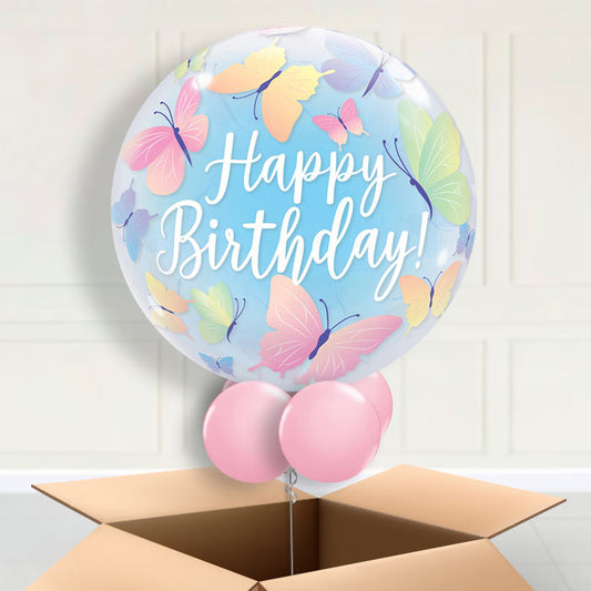 Butterfly Birthday Bubble Helium Balloons - Bubble Balloon | Party Save Smile