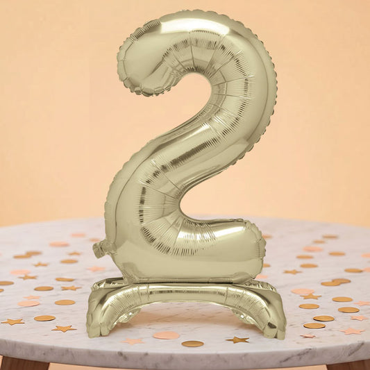 Gold Numbers 0-9 Birthday Inflated Standing Balloon Decoration