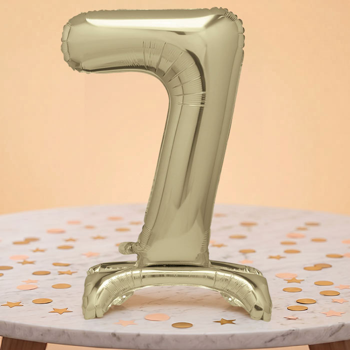 Gold Numbers 0-9 Birthday Inflated Standing Balloon Decoration