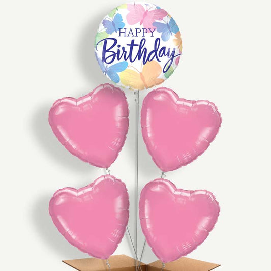 Butterflies Happy Birthday Helium Cluster Balloons | Party Save Smile