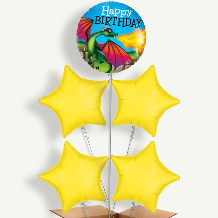 Dragon Happy Birthday Helium Cluster Balloons | Party Save Smile