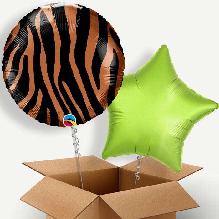 Tiger Stripes Print Helium Balloon Two | Party Save Smile