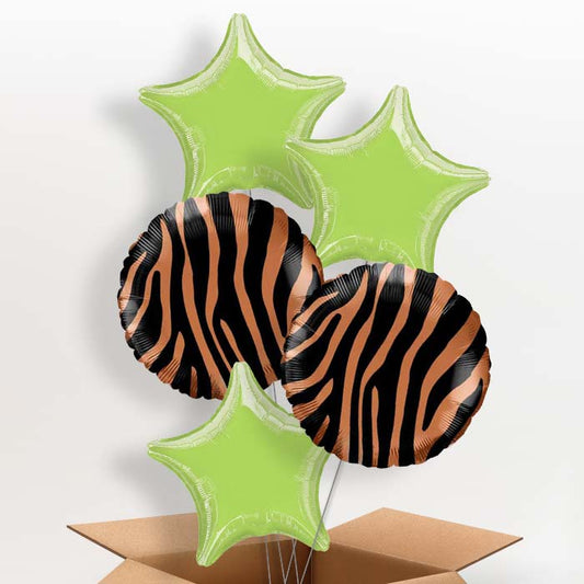 Tiger Stripes Print Helium Balloon in a Box - 5 Balloon | Party Save Smile