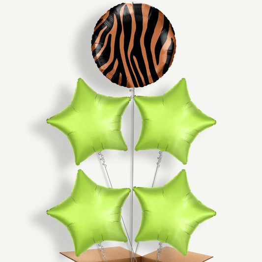 Tiger Stripes Print Helium Balloon Cluster  | Party Save Smile