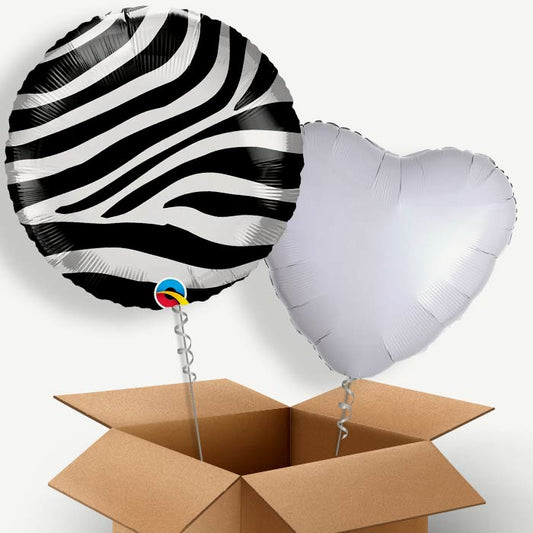 Zebra Print Helium Balloon Two | Party Save Smile