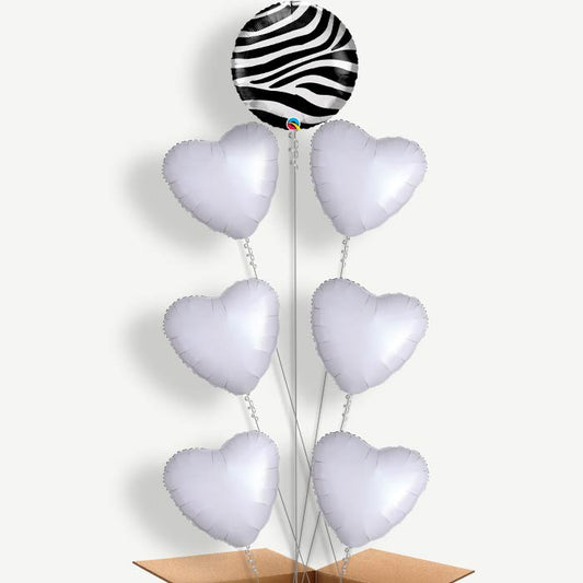 Zebra Print Helium Balloon Arrangement | Party Save Smile