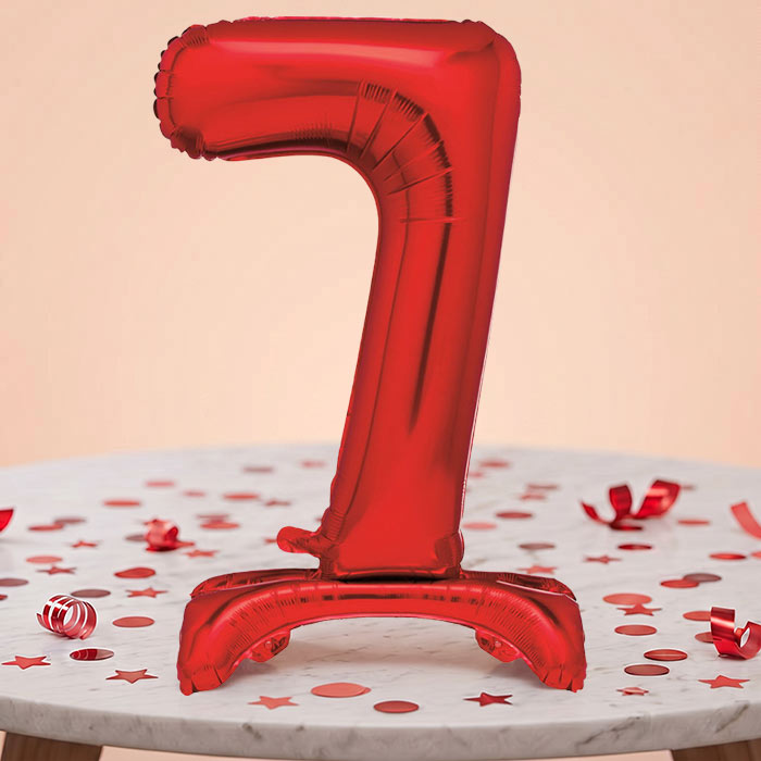 Red Number 0-9 Birthday Inflated Standing Balloon Decoration
