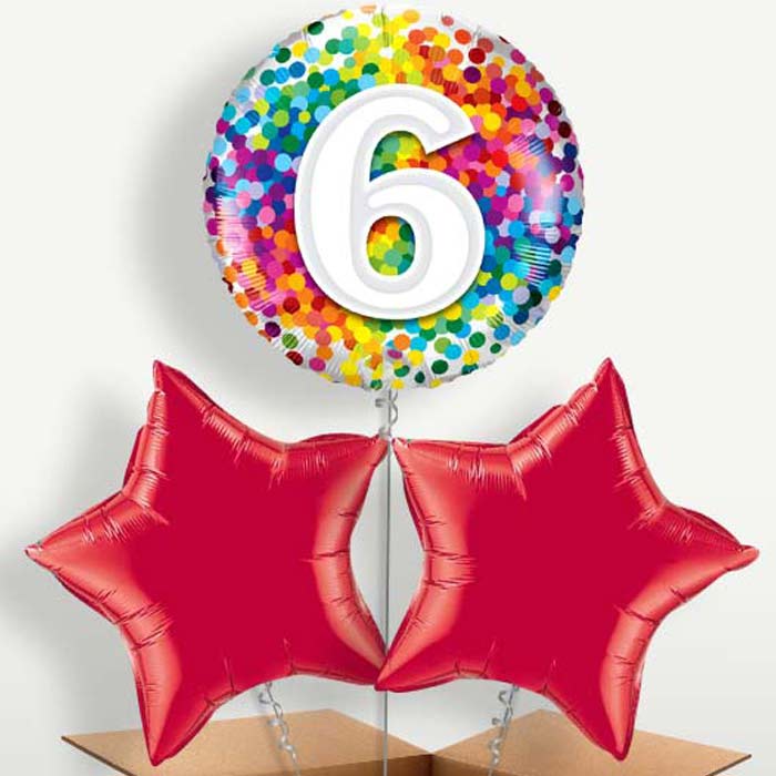 Colourful Confetti 6th Birthday Bunch of Balloons | Party Save Smile
