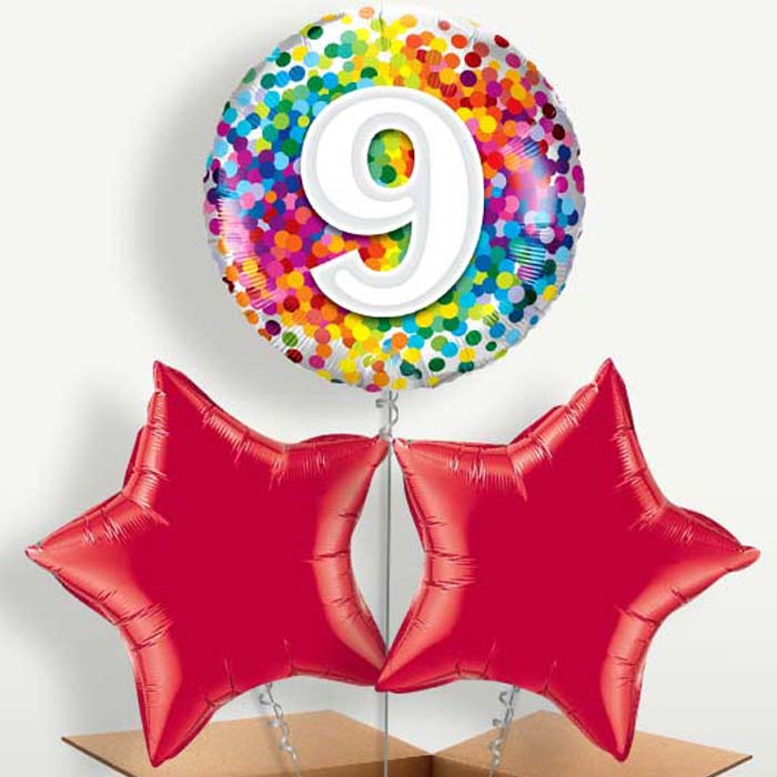 Colourful 9th Birthday Bunch of Balloons | Party Save Smile