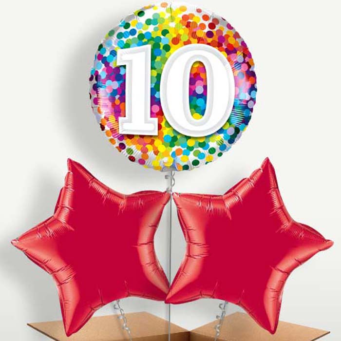 Colourful 10th Birthday Bunch of Balloons | Party Save Smile