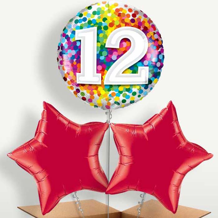 Colourful 12th Birthday Bunch of Balloons | Party Save Smile