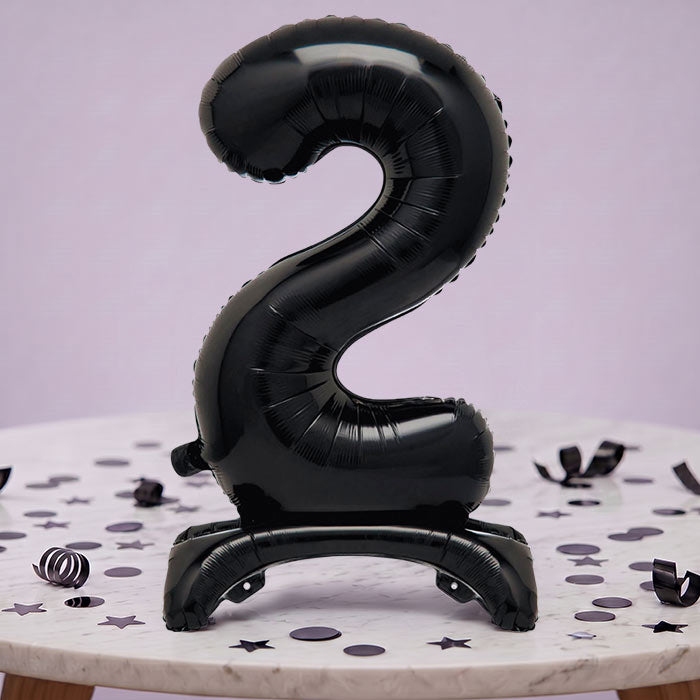 Black Numbers 0-9 Birthday Inflated Standing Balloon