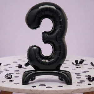 Black Numbers 0-9 Birthday Inflated Standing Balloon
