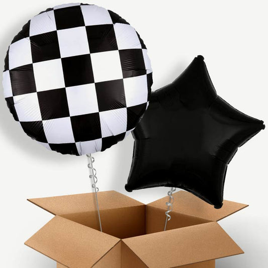Checkerboard Helium Balloon Duo | Party Save Smile