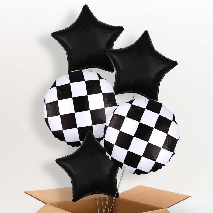 Checkerboard Helium Balloon in a Box - 5 Balloons | Party Save Smile