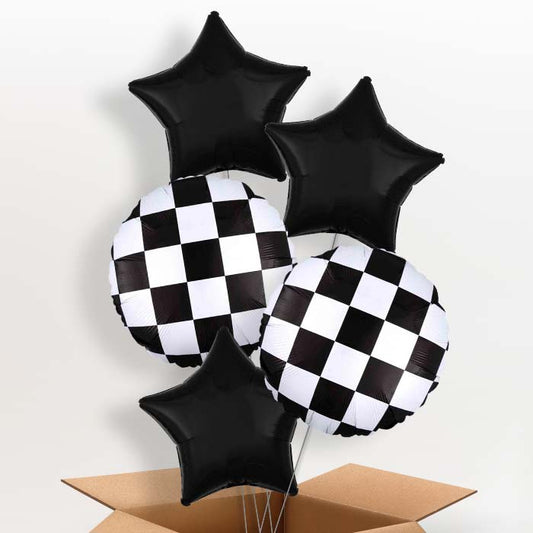 Checkerboard Helium Balloon in a Box - 5 Balloons | Party Save Smile