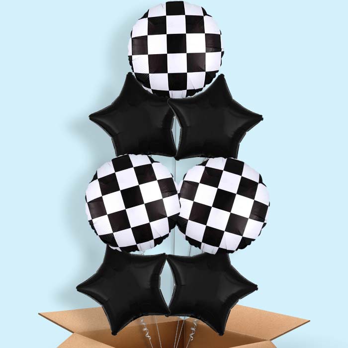 Checkerboard Helium Balloon in a Box - 7 Balloons | Party Save Smile