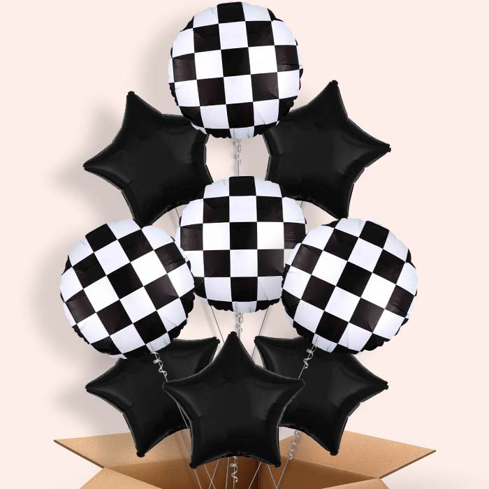 Checkerboard Helium Balloon in a Box - 9 Balloons | Party Save Smile