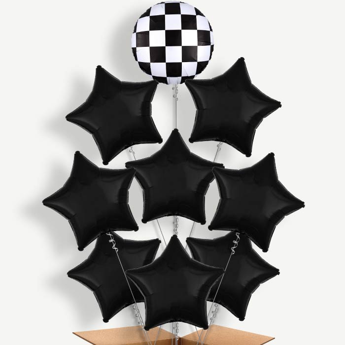 Checkerboard Balloon Bundle Inflated with Helium | Party Save Smile