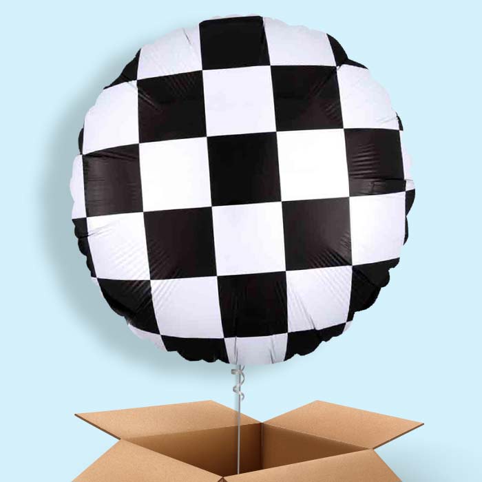 Checkerboard Helium Balloon in a Box - 1 Balloon | Party Save Smile
