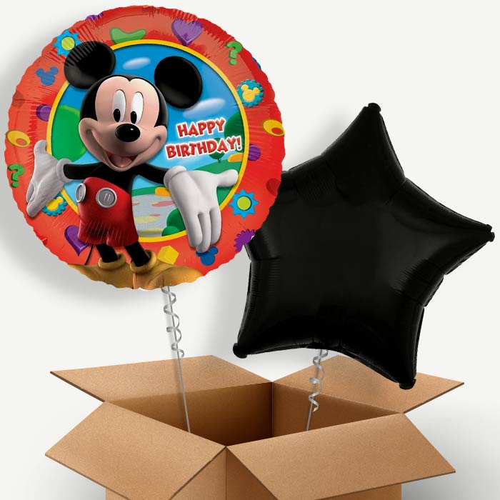 Mickey Mouse Happy Birthday Helium Balloon Pair | Party Save Smile