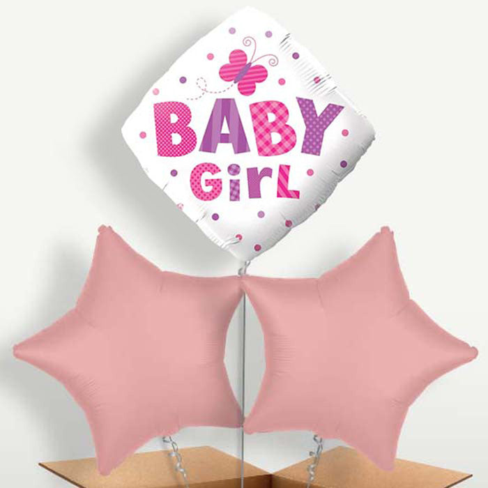 Welcome Baby Girl Butterfly Helium Bunch of Balloons | Party Save Smile
