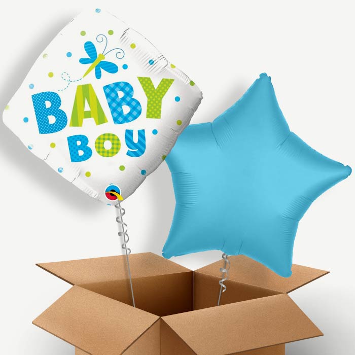 Dragonfly Baby Boy Helium Balloon Duo | Party Save Smile