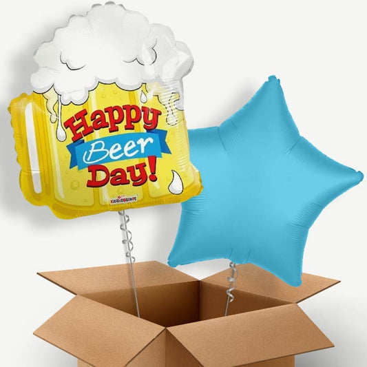 Happy Birthday | Beer Day Helium Balloon Pair | Party Save Smile