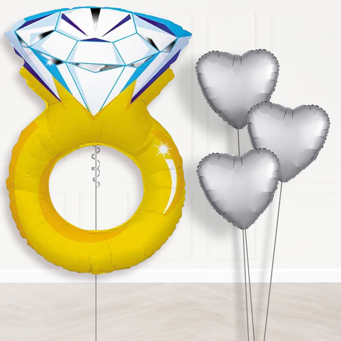 Balloon Bouquet Wedding - Gold Ring - Plain Bouquet | Party Save Smile