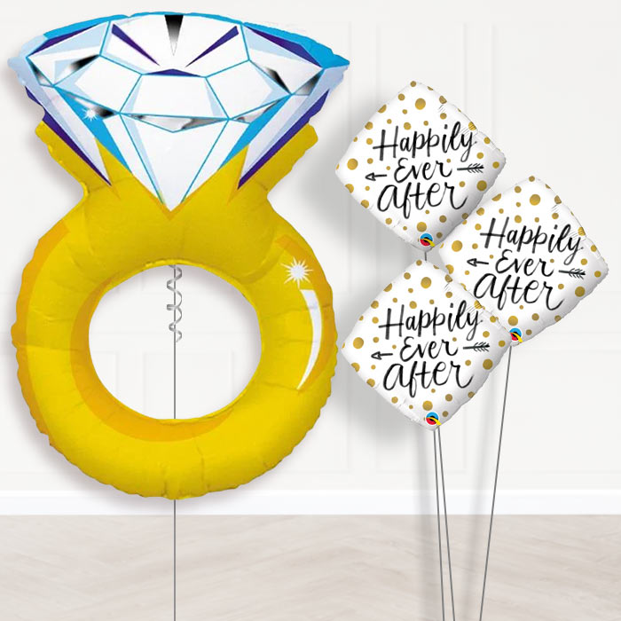 Balloon Bouquet Wedding - Gold Ring - Themed Bouquet | Party Save Smile