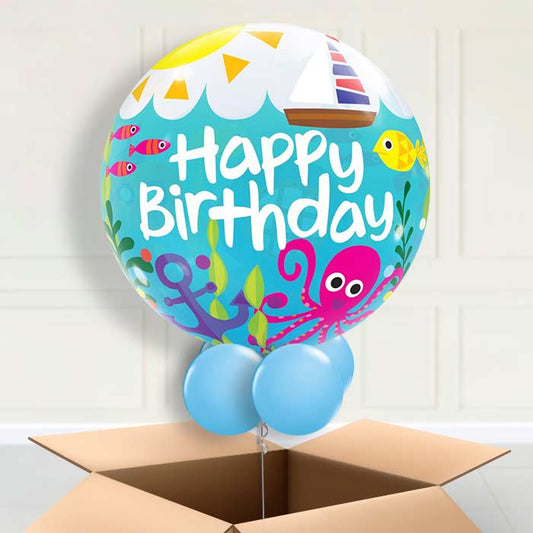 Under the Sea Birthday Bubble Balloon in a Box - Bubble Balloon | Party Save Smile