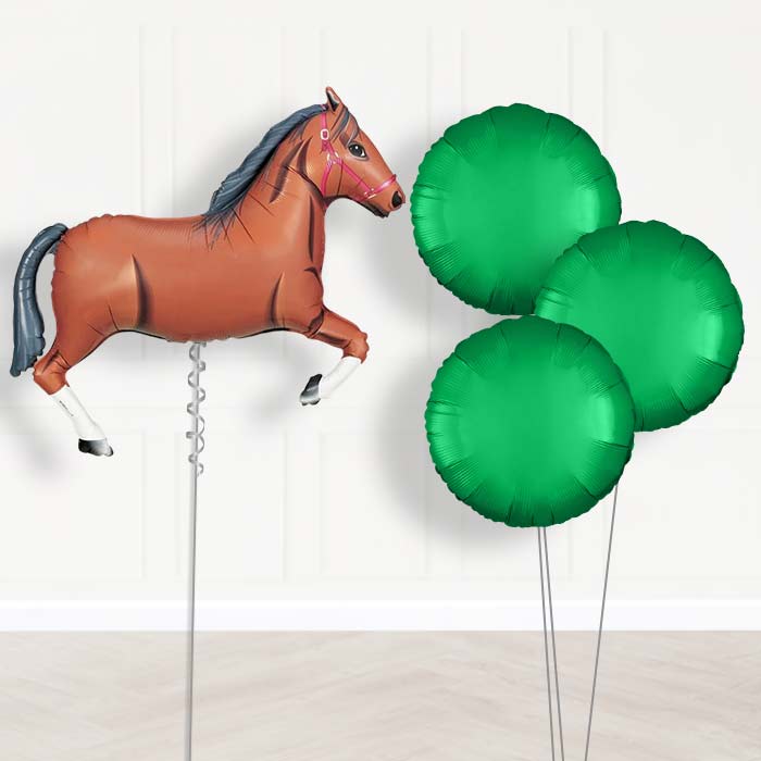 Helium Horse Balloons Delivered Inflated (D Brown)
