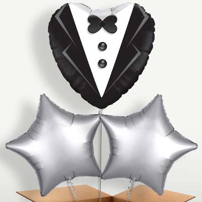 Wedding Tuxedo Helium Bunch of Balloons | Party Save Smile