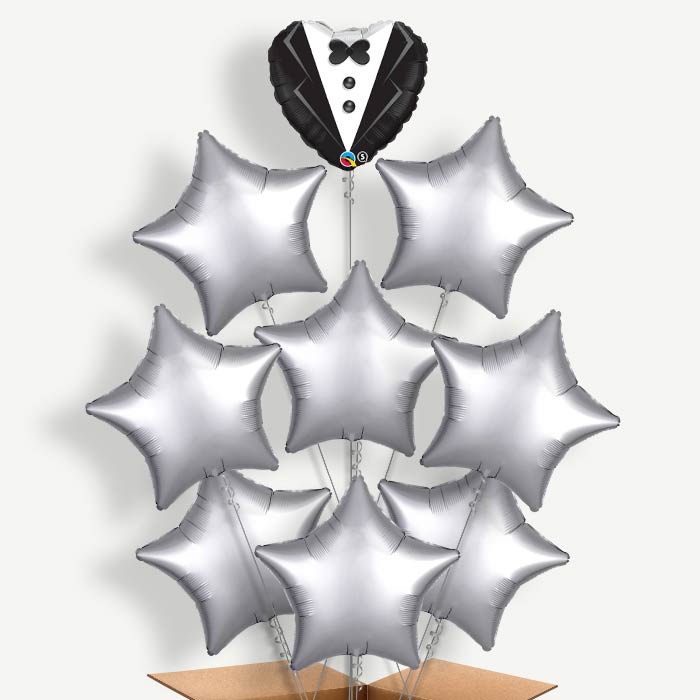 Wedding Tuxedo Helium Balloon Bundle | Party Save Smile