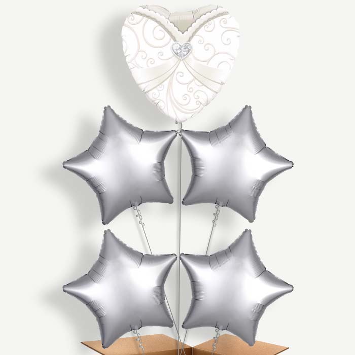 Wedding Dress Helium Balloon Cluster  | Party Save Smile