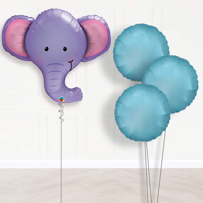 Elephant Head Inflated Helium Balloons Delivered - Plain Bouquet | Party Save Smile