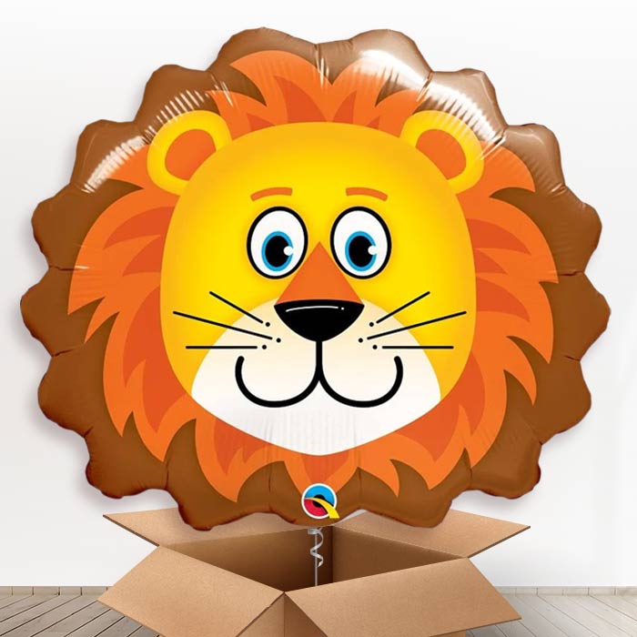 Giant Head Lion Helium Balloon in a Box - Giant Balloon | Party Save Smile