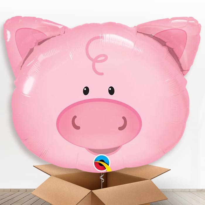 Giant Pig Helium Balloon in a Box Gift - Giant Balloon | Party Save Smile