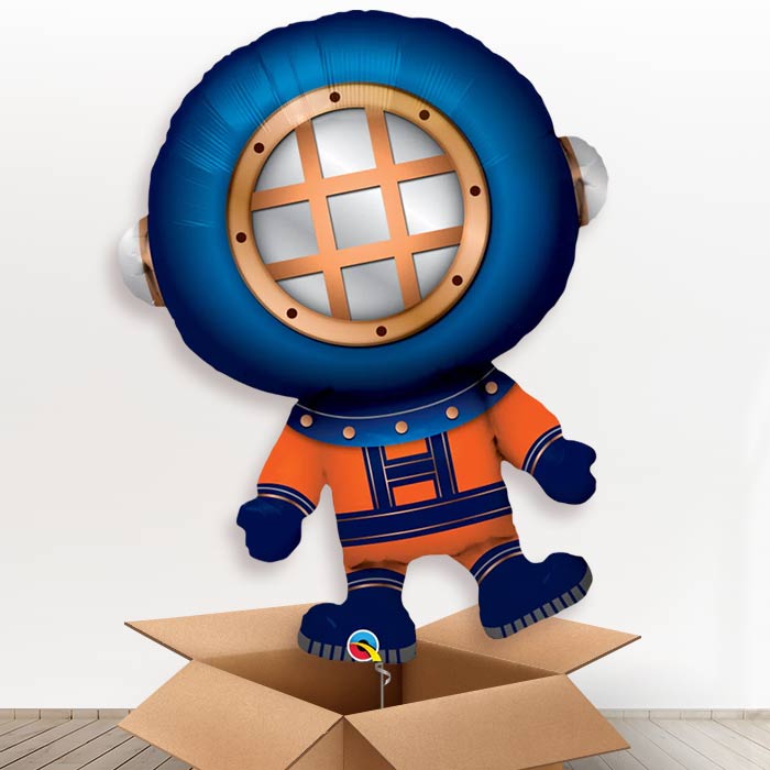 Scuba Deep Sea Diver Helium Balloon In a Box - Giant Balloon | Party Save Smile