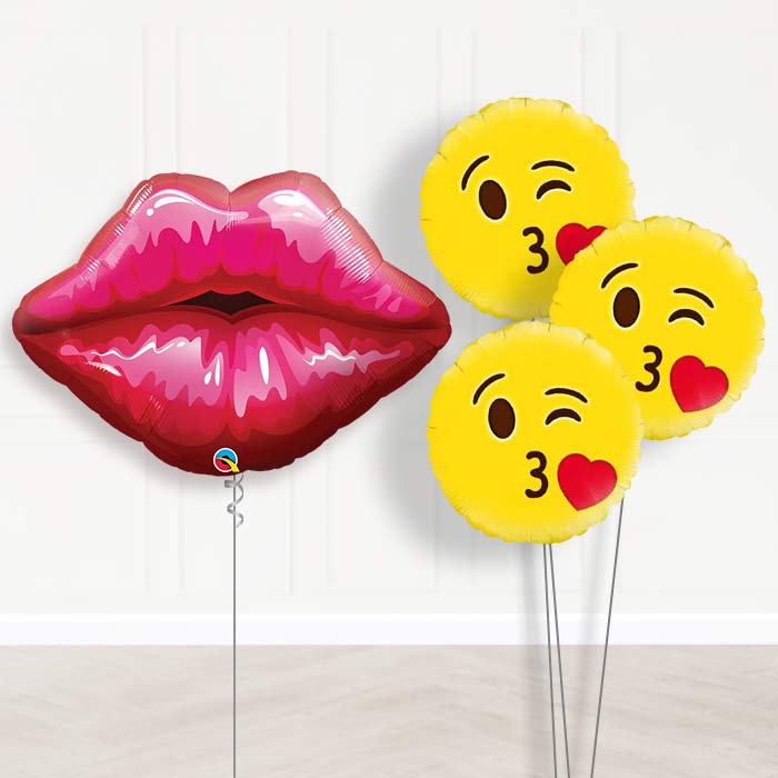 Kissy Lips Helium Balloon Display Package - Themed Bouquet | Party Save Smile