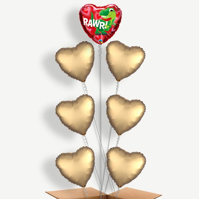 Rawr Dinosaur Balloon Arrangement Inflated with Helium | Party Save Smile