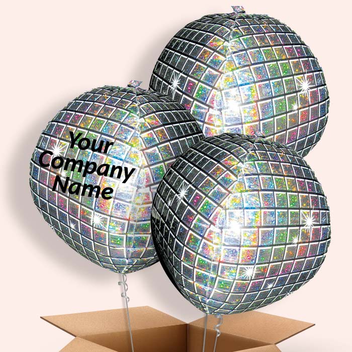Trio of Disco Ball Orbz Helium Balloons