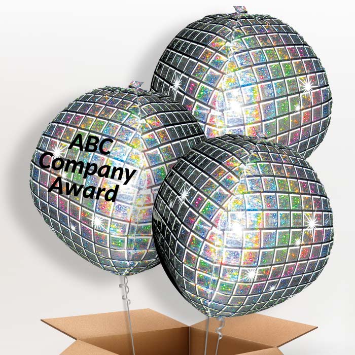 Trio of Disco Ball Orbz Helium Balloons