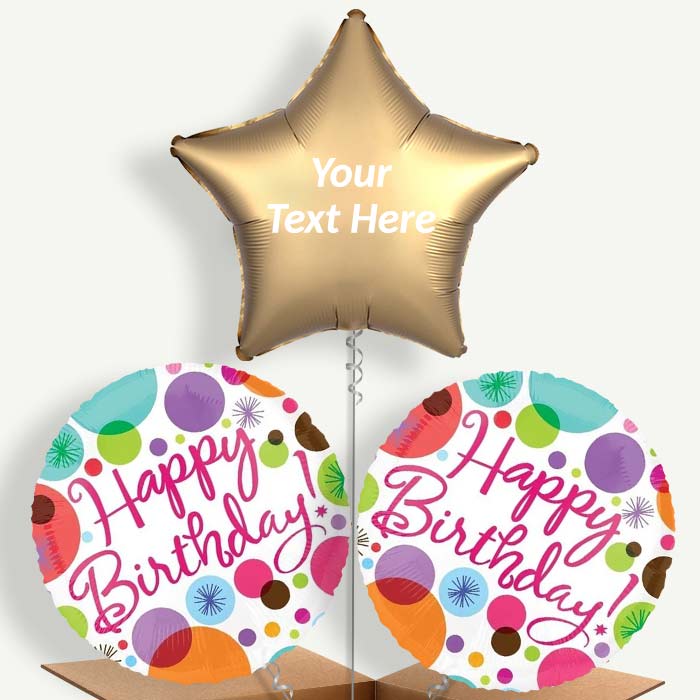 Personalisable Happy Birthday Pastel Helium Balloons | Party Save Smile