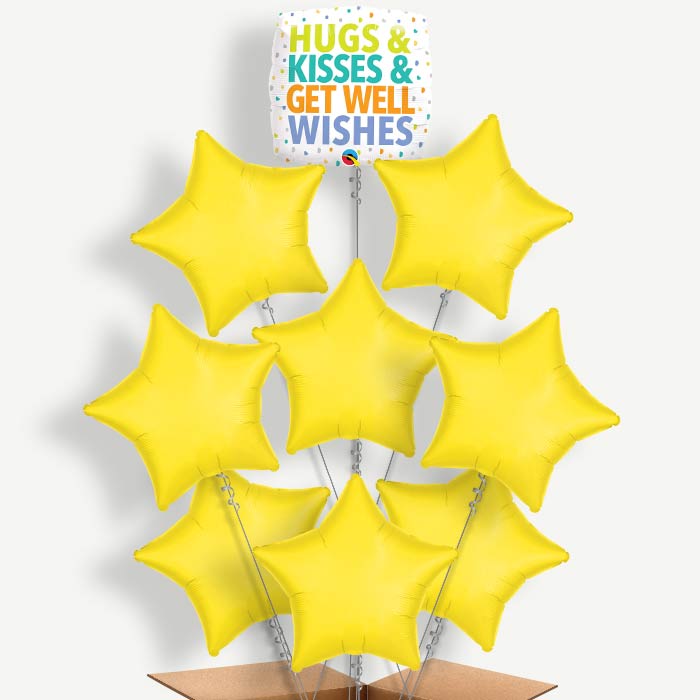 Hug Kisses Get Well Wishes Helium Balloon Bundle | Party Save Smile