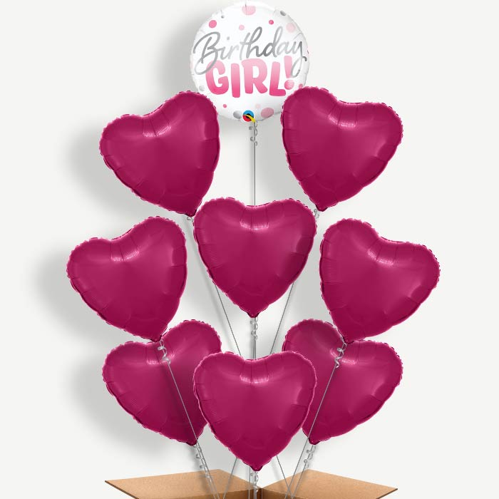 Birthday Girl Balloon Bundle Inflated with Helium | Party Save Smile
