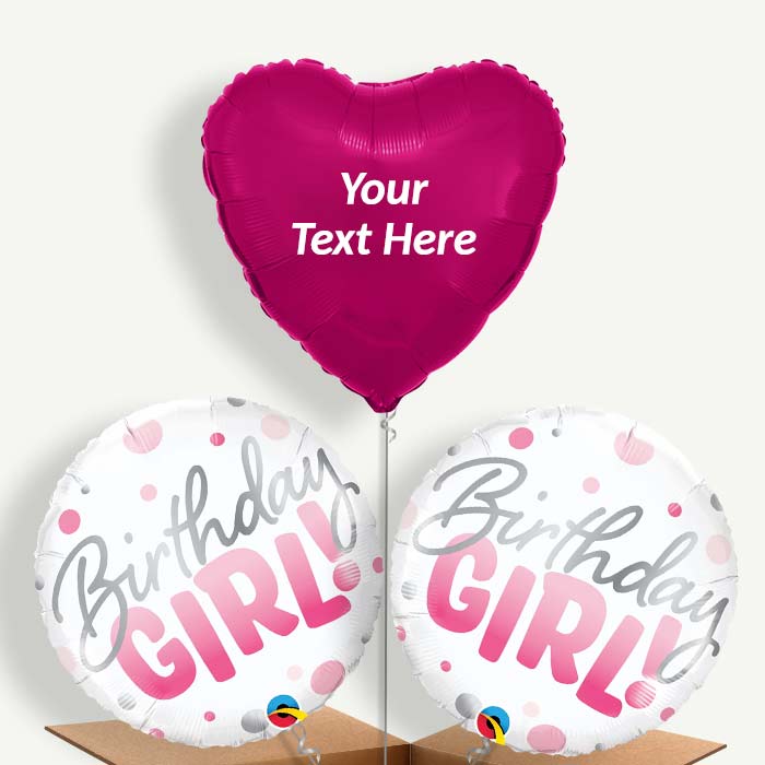 Personalisable Birthday Girl Helium Balloons | Party Save Smile