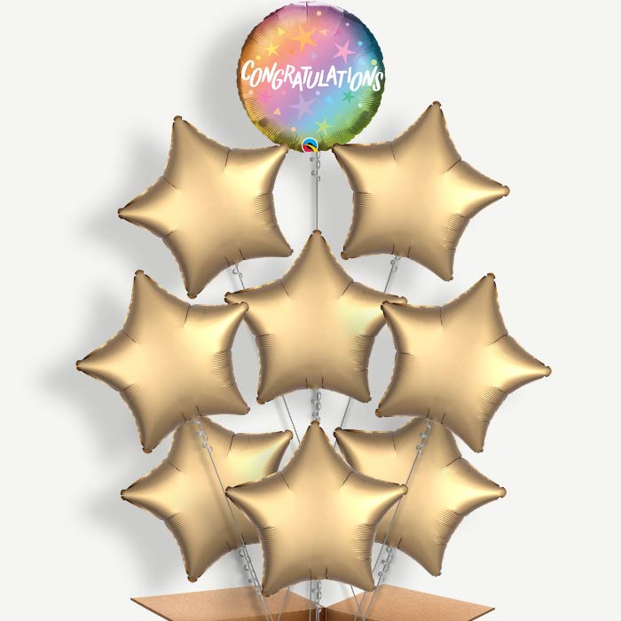 Congratulations Ombre Stars Helium Balloon Bundle | Party Save Smile