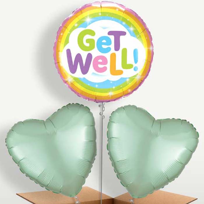 Get Well Soon Rainbow Trio Balloon Bunch | Party Save Smile