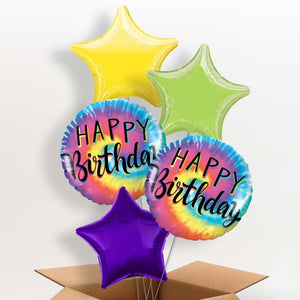 Tie Dye Happy Birthday Helium Balloon in a Box